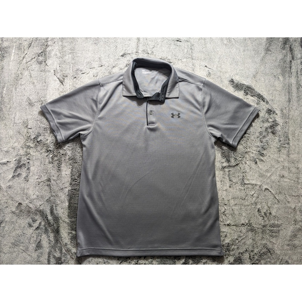 Under Armour Short Sleeve Polo Shirt Men's Size Large Gray
